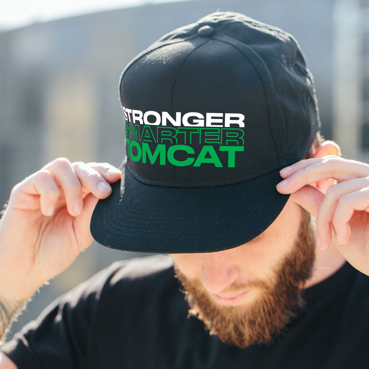 Black Hat Snapback, TOMCAT STRONG, One Size