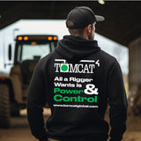 Black Pullover Hoodie TOMCAT "All a Rigger Wants", Size Medium