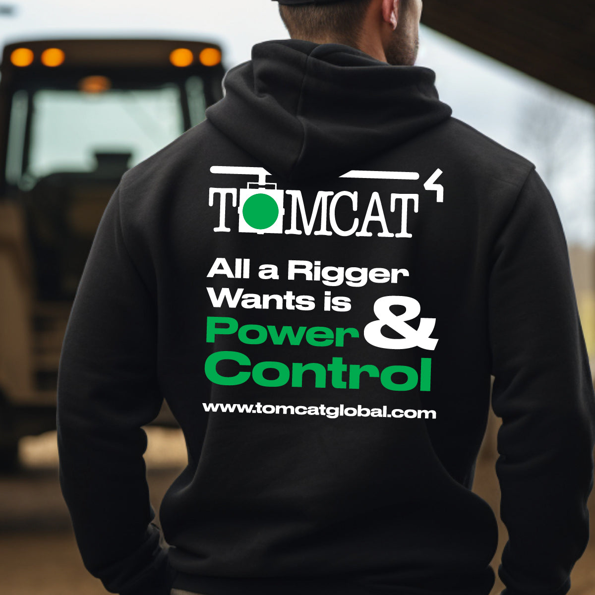 Black Zip Hoodie TOMCAT "All a Rigger Wants", Size 2X