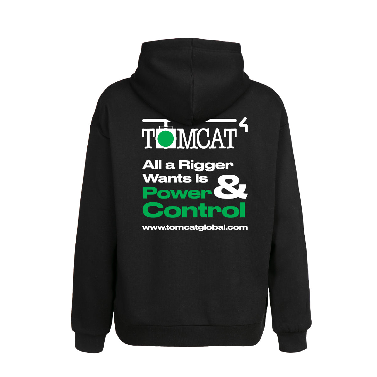 Black Zip Hoodie TOMCAT "All a Rigger Wants", Size 2X