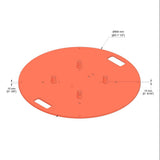 Steel base plate round with half con. for M222/M290/M390, U truss series