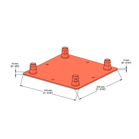M290U quatro wall plate with half connectors