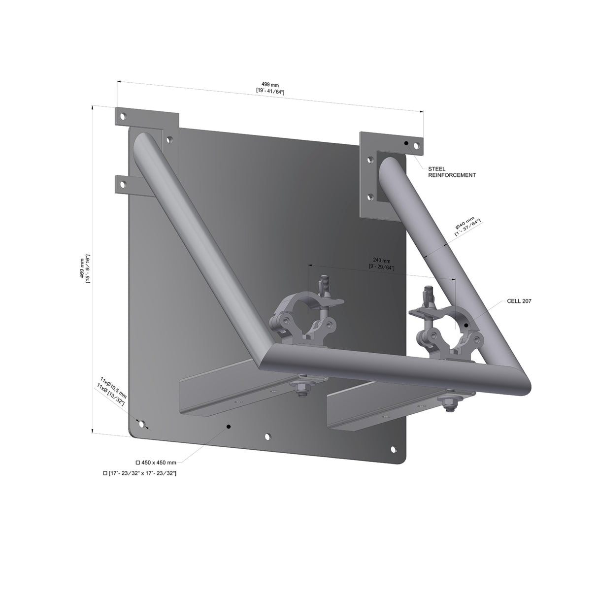Truss Wall Mount M290, SWL 500kg - Black